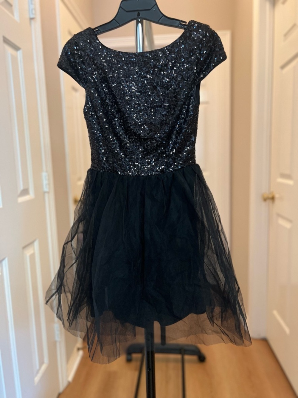 Black Sequin Bodice Dress (Prom, Graduation, Wedding)